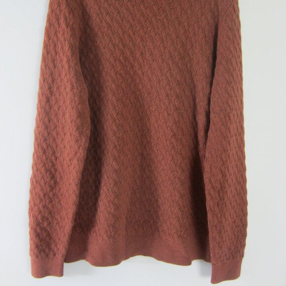 New Jos A Banks Reserve Mens M Heather Rust Brown Cashmere Cotton LS Sweater - Picture 7 of 7